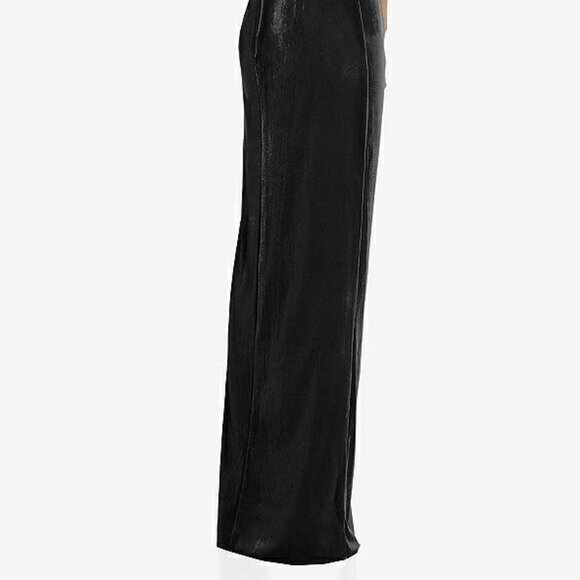 After Six 6861...Draped Skirt Faux Wrap Velvet Maxi Dress...Black...Size S - Picture 4 of 7